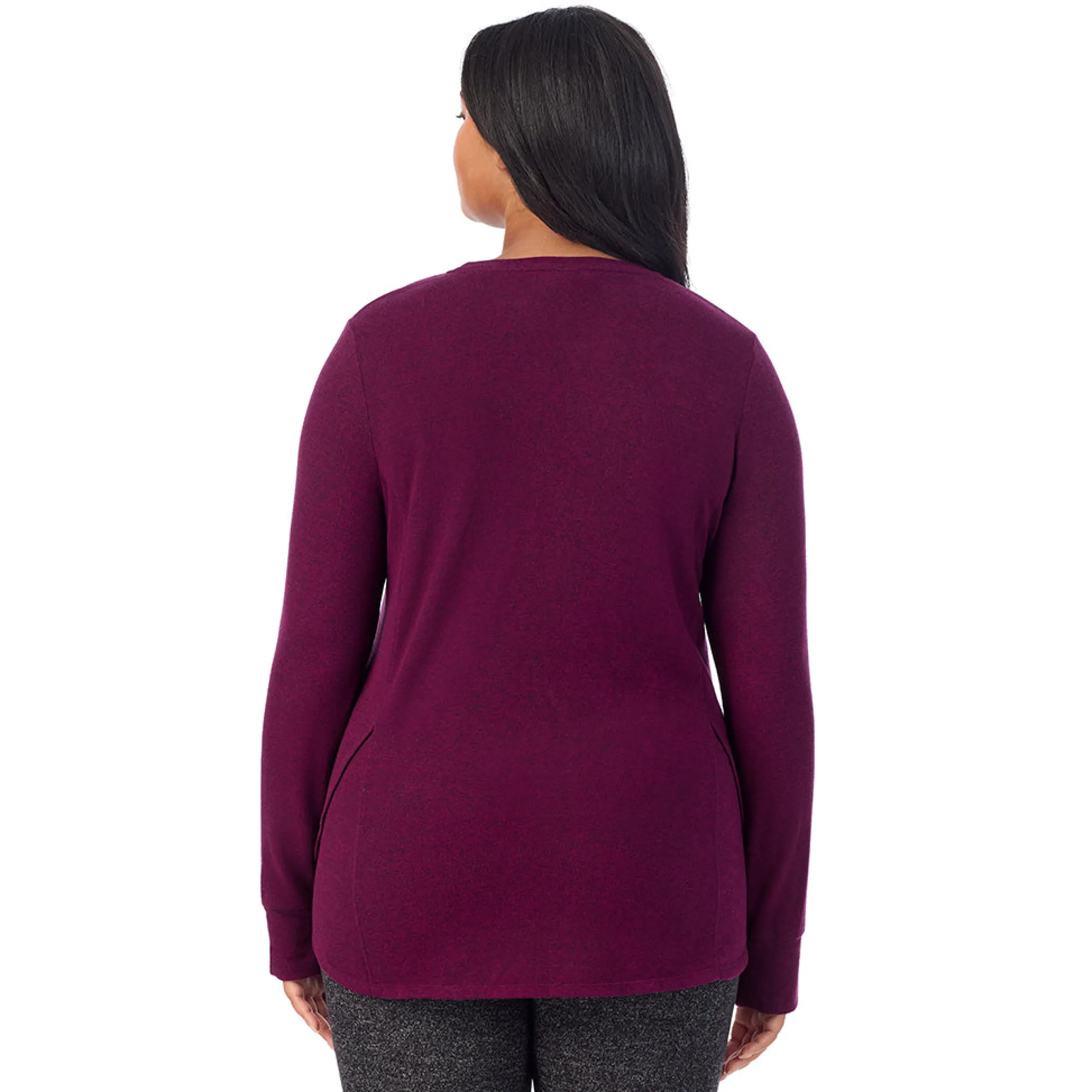 Clearance SoftKnit Long Sleeve Crew PLUS Women Long Sleeves|Plus Size