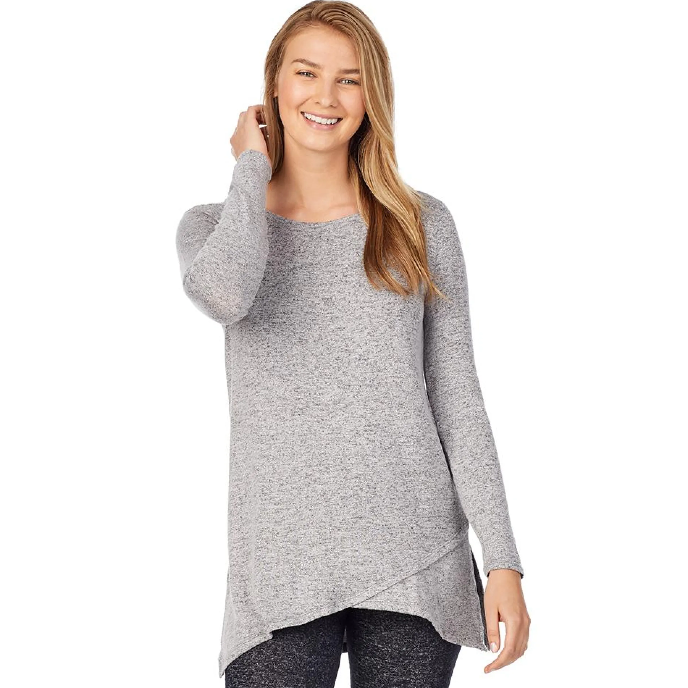 Best SoftKnit Long Sleeve Crossover Tunic Women Long Sleeves