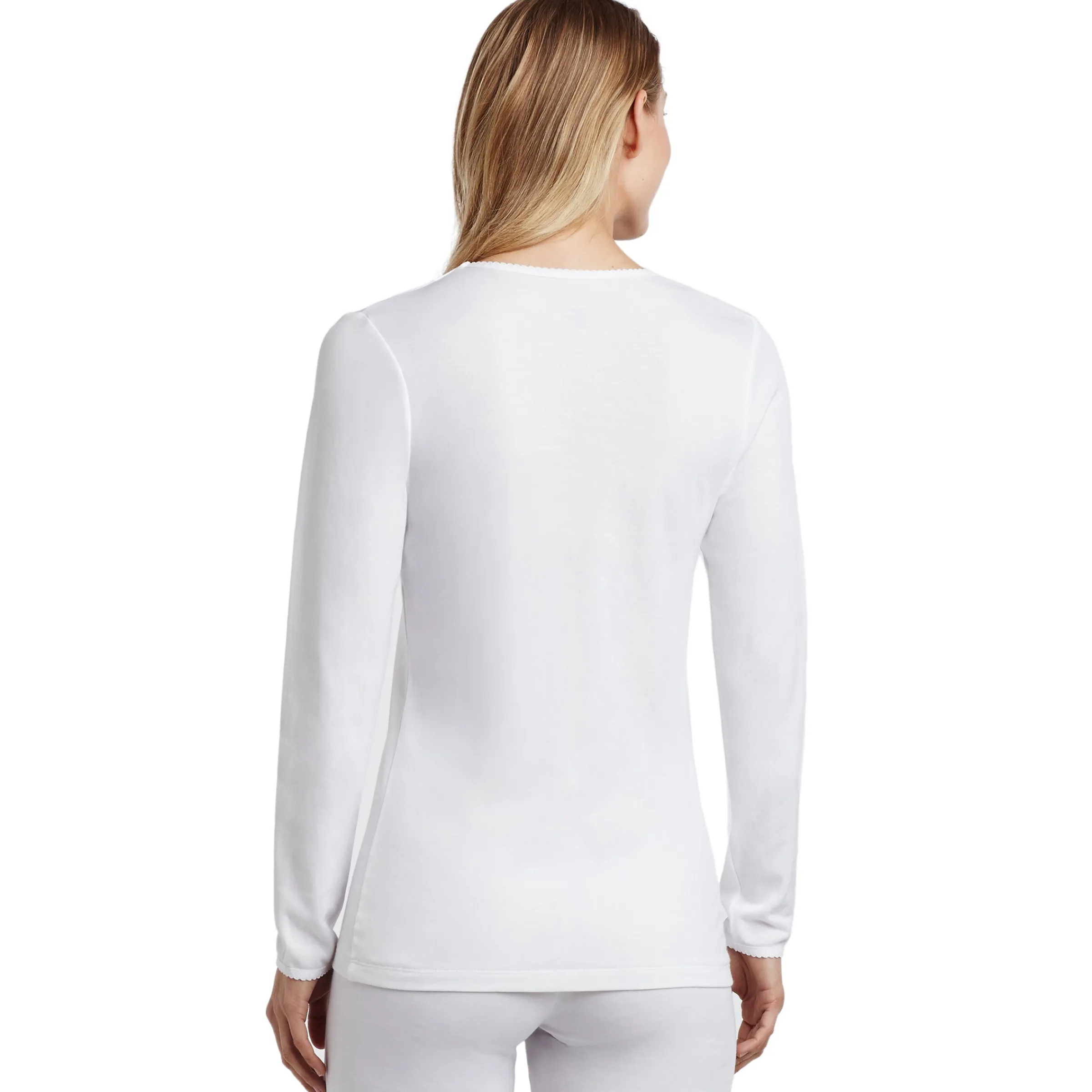 Outlet Softwear Lace Edge Long Sleeve V-Neck Women Long Sleeves