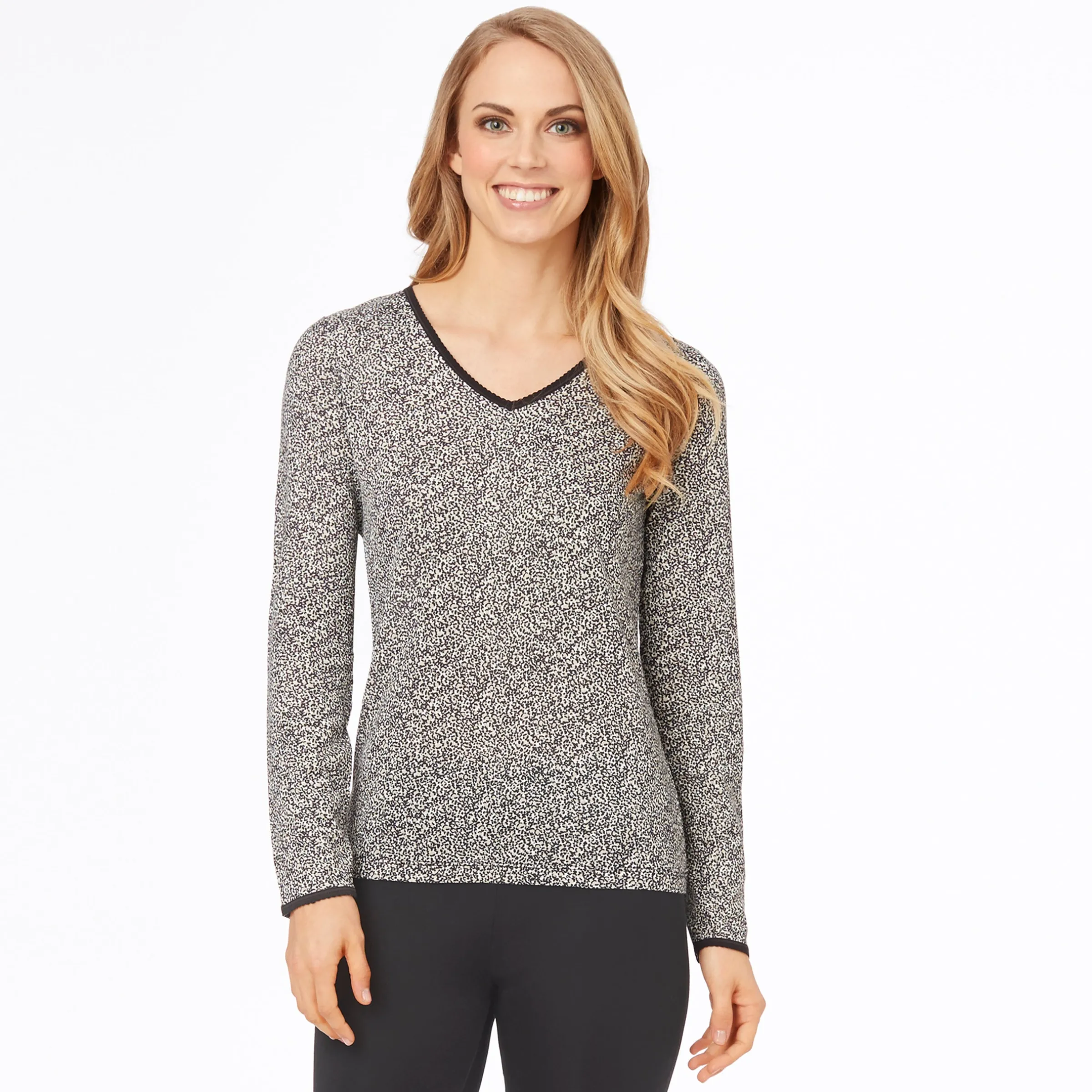 Outlet Softwear Lace Edge Long Sleeve V-Neck Women Long Sleeves