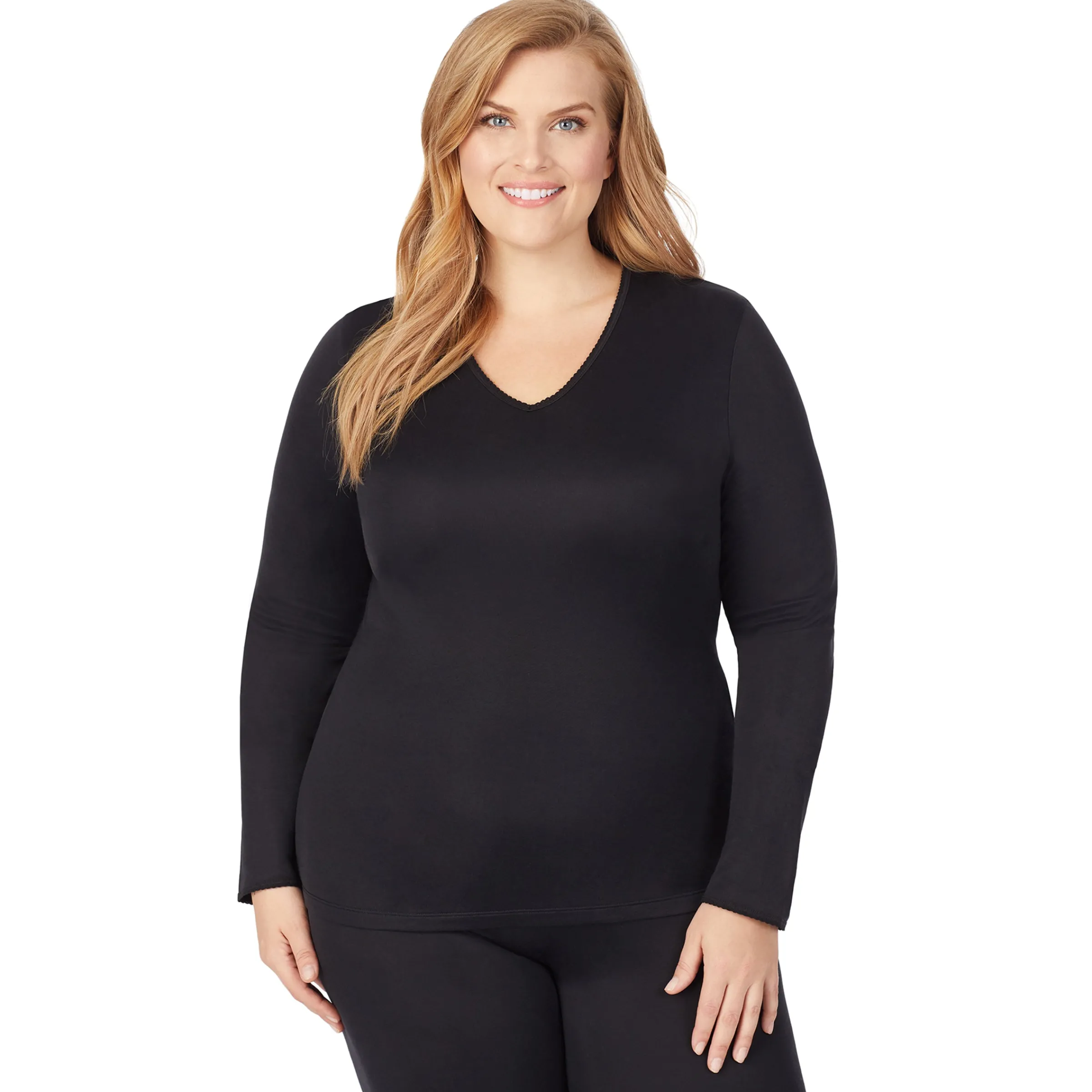 Clearance Softwear Lace Edge Long Sleeve V-Neck PLUS Women Plus Size|Long Sleeves