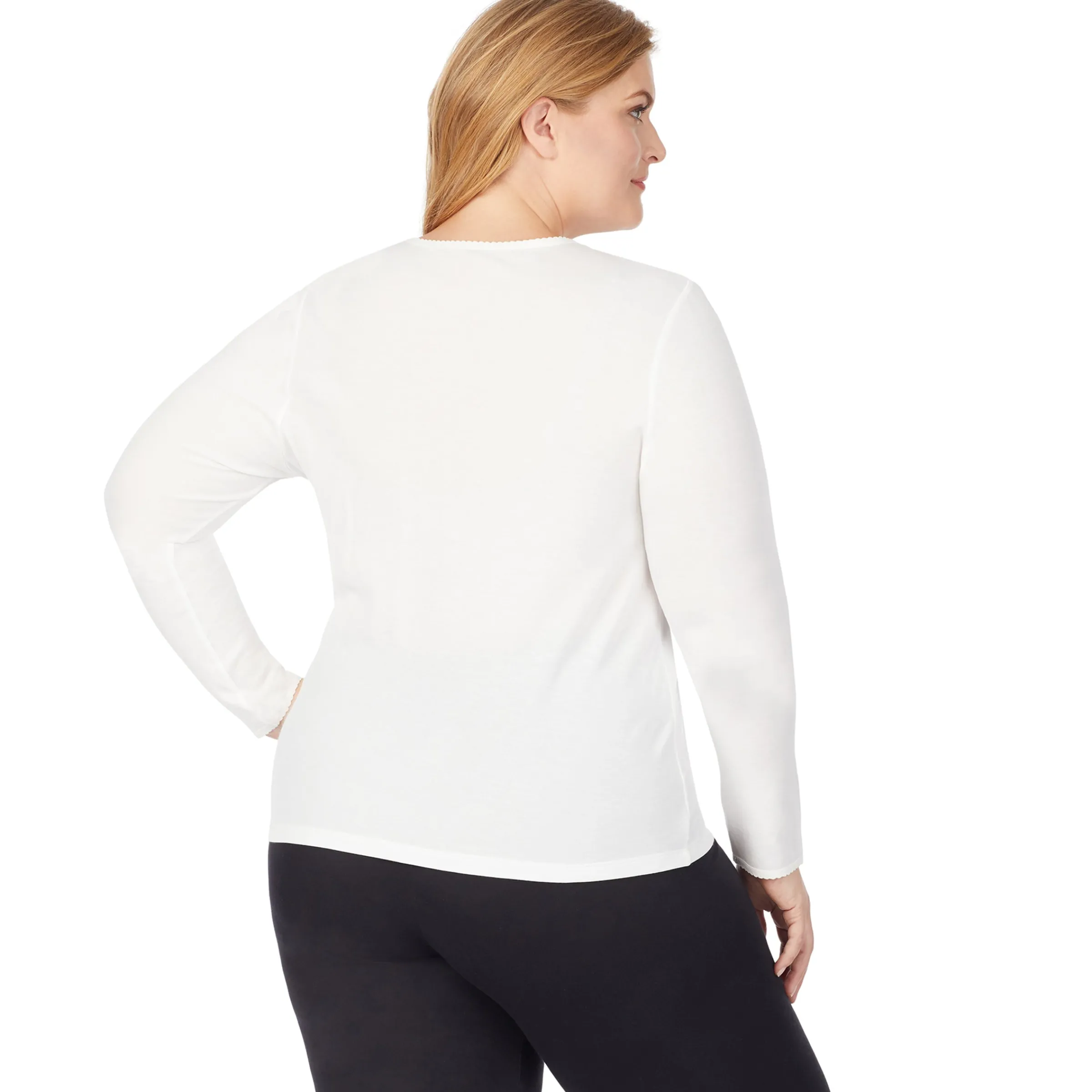 Clearance Softwear Lace Edge Long Sleeve V-Neck PLUS Women Plus Size|Long Sleeves