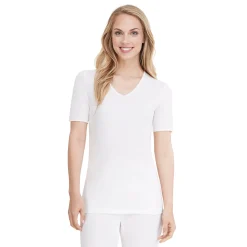 Best Softwear Lace Edge Short Sleeve V-Neck Women Camis + Tanks + Tees