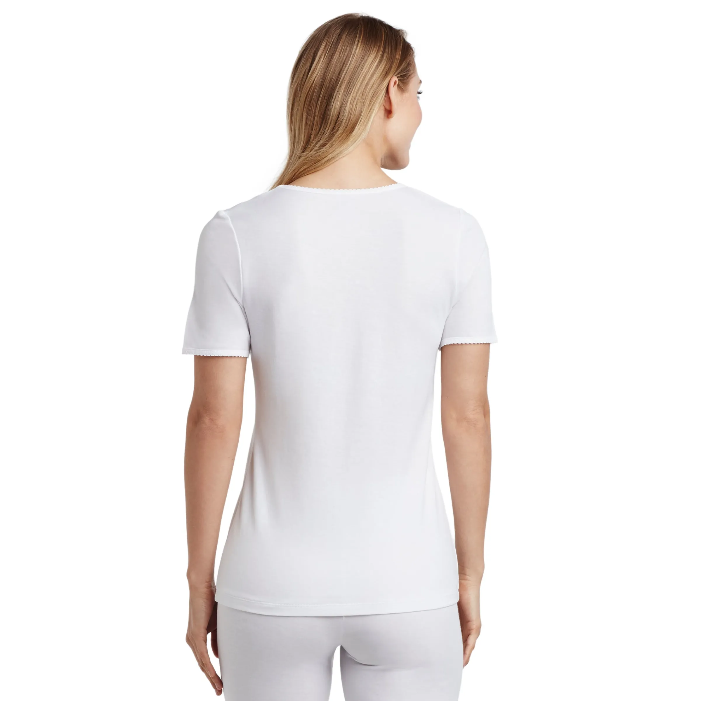 Best Softwear Lace Edge Short Sleeve V-Neck Women Camis + Tanks + Tees