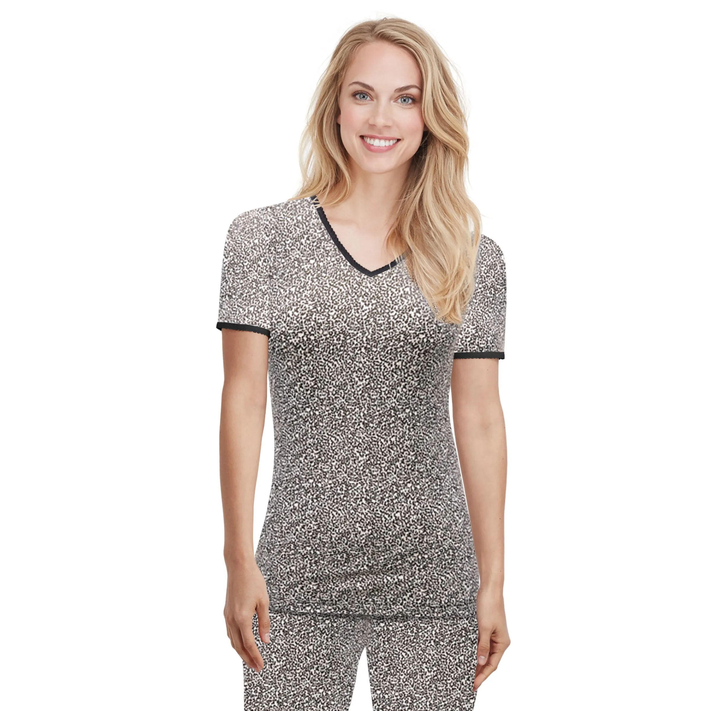 Best Softwear Lace Edge Short Sleeve V-Neck Women Camis + Tanks + Tees