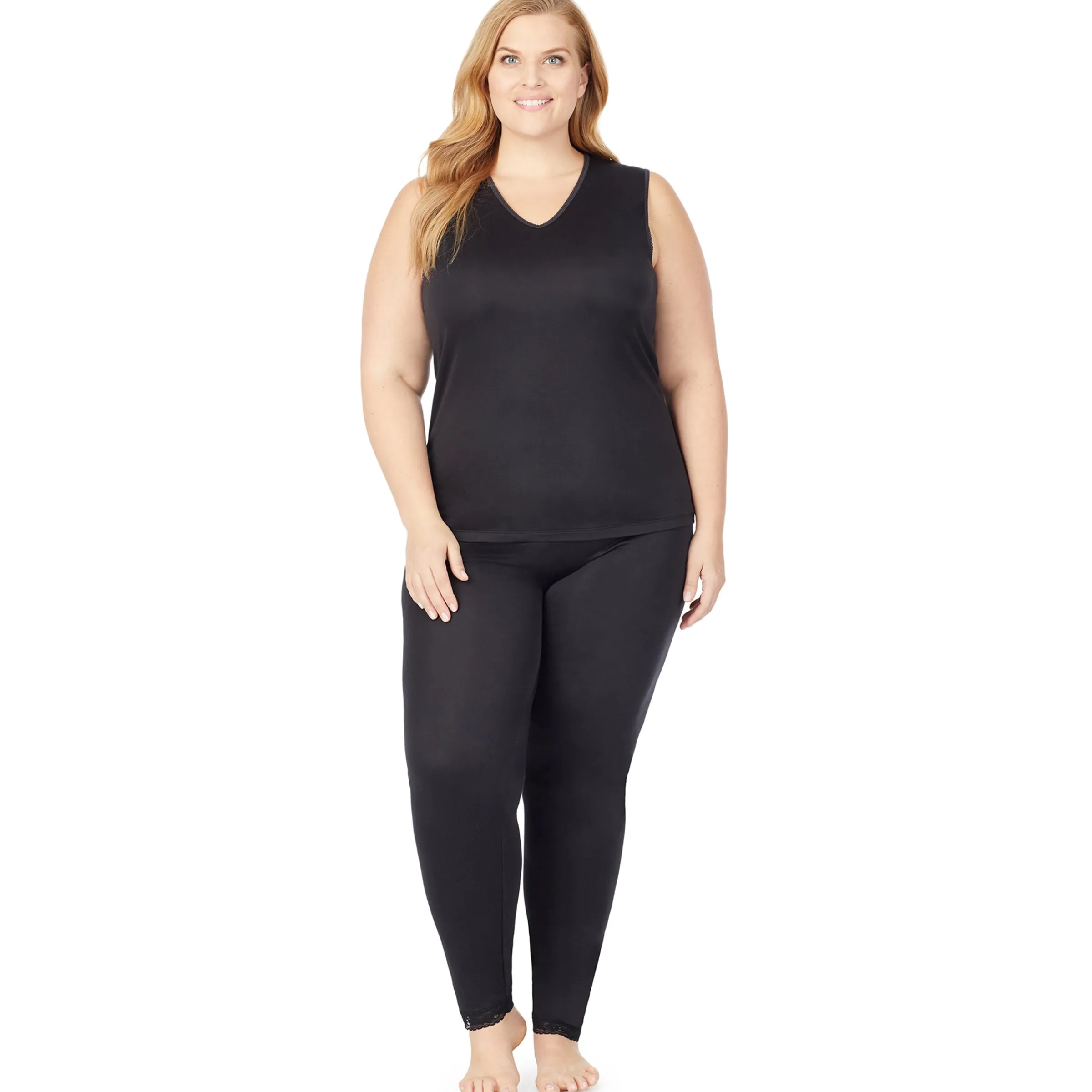 Clearance Softwear Lace Edge V-Neck Tank PLUS Women Plus Size|Camis + Tanks + Tees