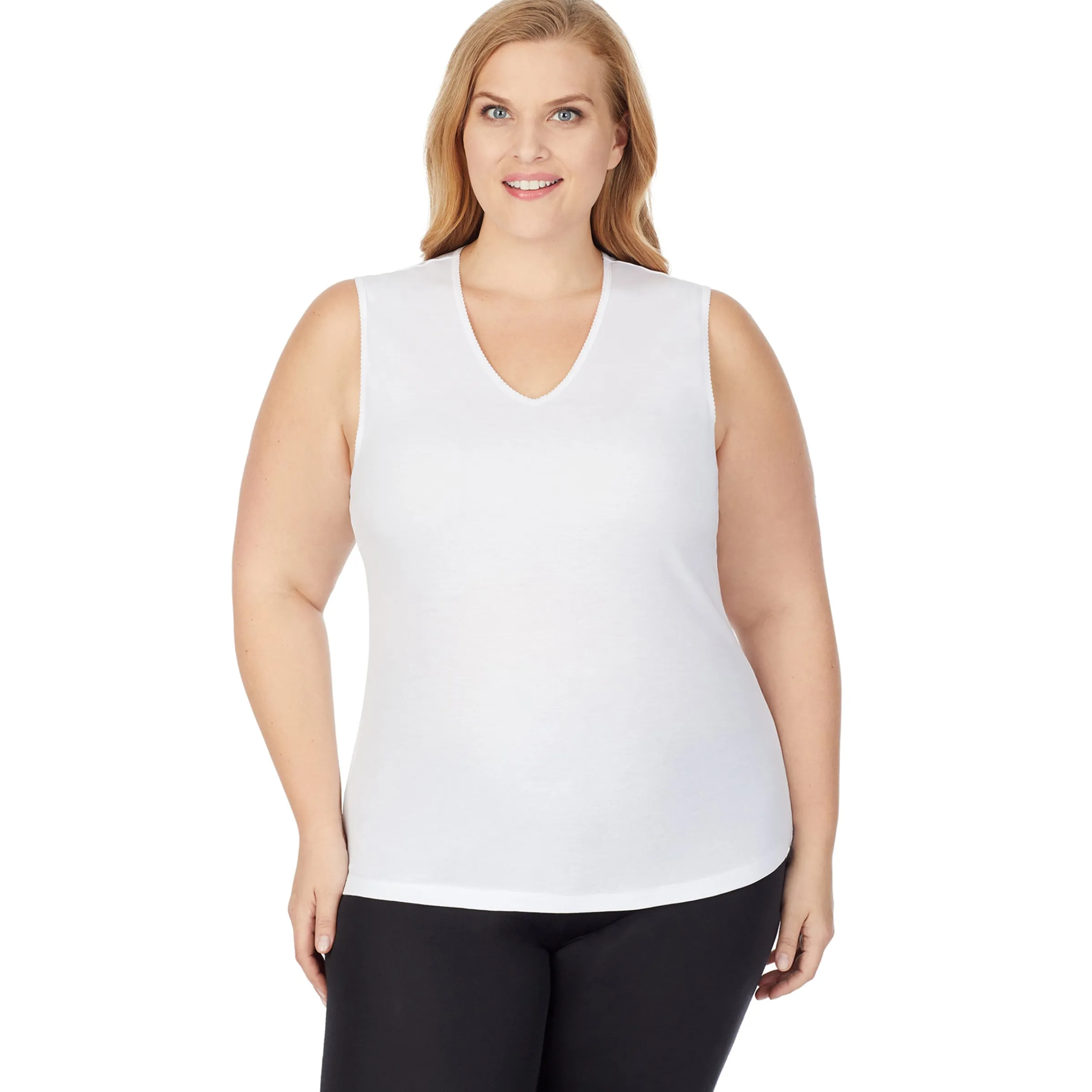 Clearance Softwear Lace Edge V-Neck Tank PLUS Women Plus Size|Camis + Tanks + Tees