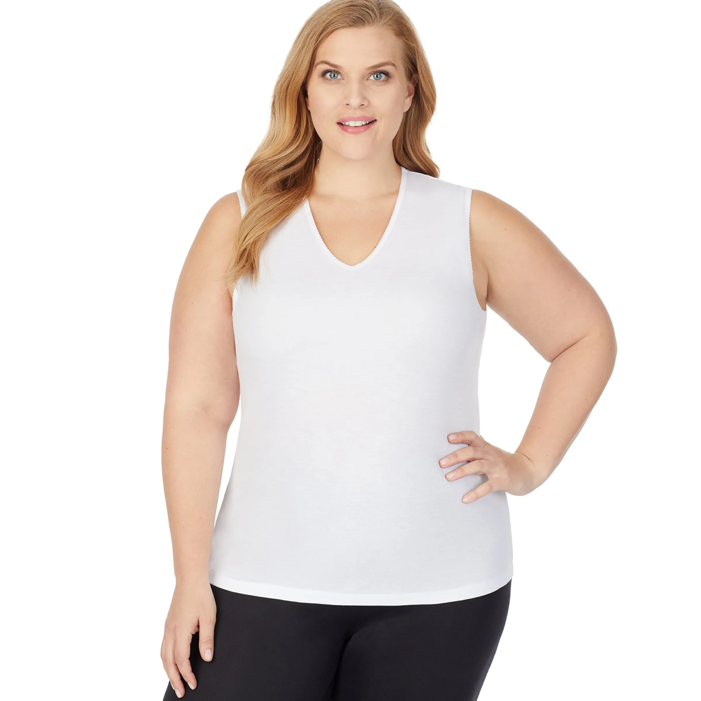 Clearance Softwear Lace Edge V-Neck Tank PLUS Women Plus Size|Camis + Tanks + Tees