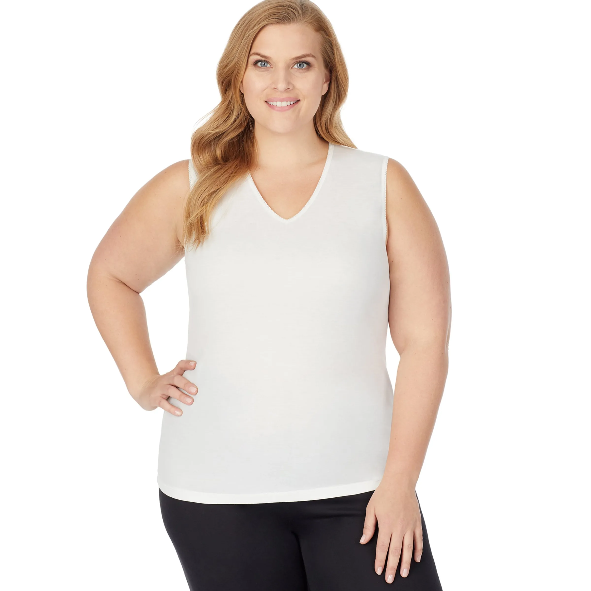 Clearance Softwear Lace Edge V-Neck Tank PLUS Women Plus Size|Camis + Tanks + Tees