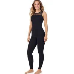 Clearance Softwear With Stretch Crew Neck Tank With Lace Women Camis + Tanks + Tees