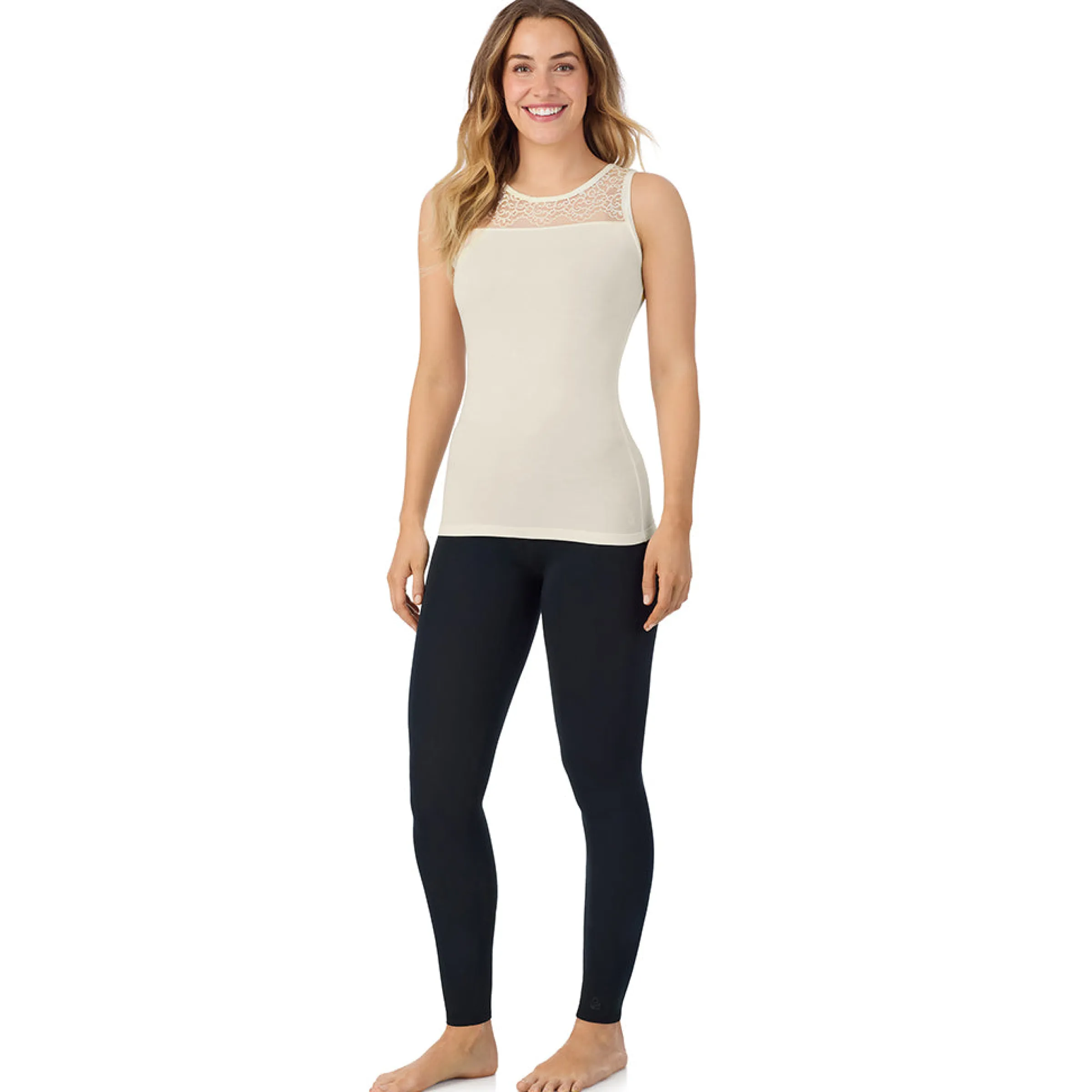 Clearance Softwear With Stretch Crew Neck Tank With Lace Women Camis + Tanks + Tees