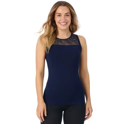 Clearance Softwear With Stretch Crew Neck Tank With Lace Women Camis + Tanks + Tees