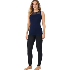 Clearance Softwear With Stretch Crew Neck Tank With Lace Women Camis + Tanks + Tees