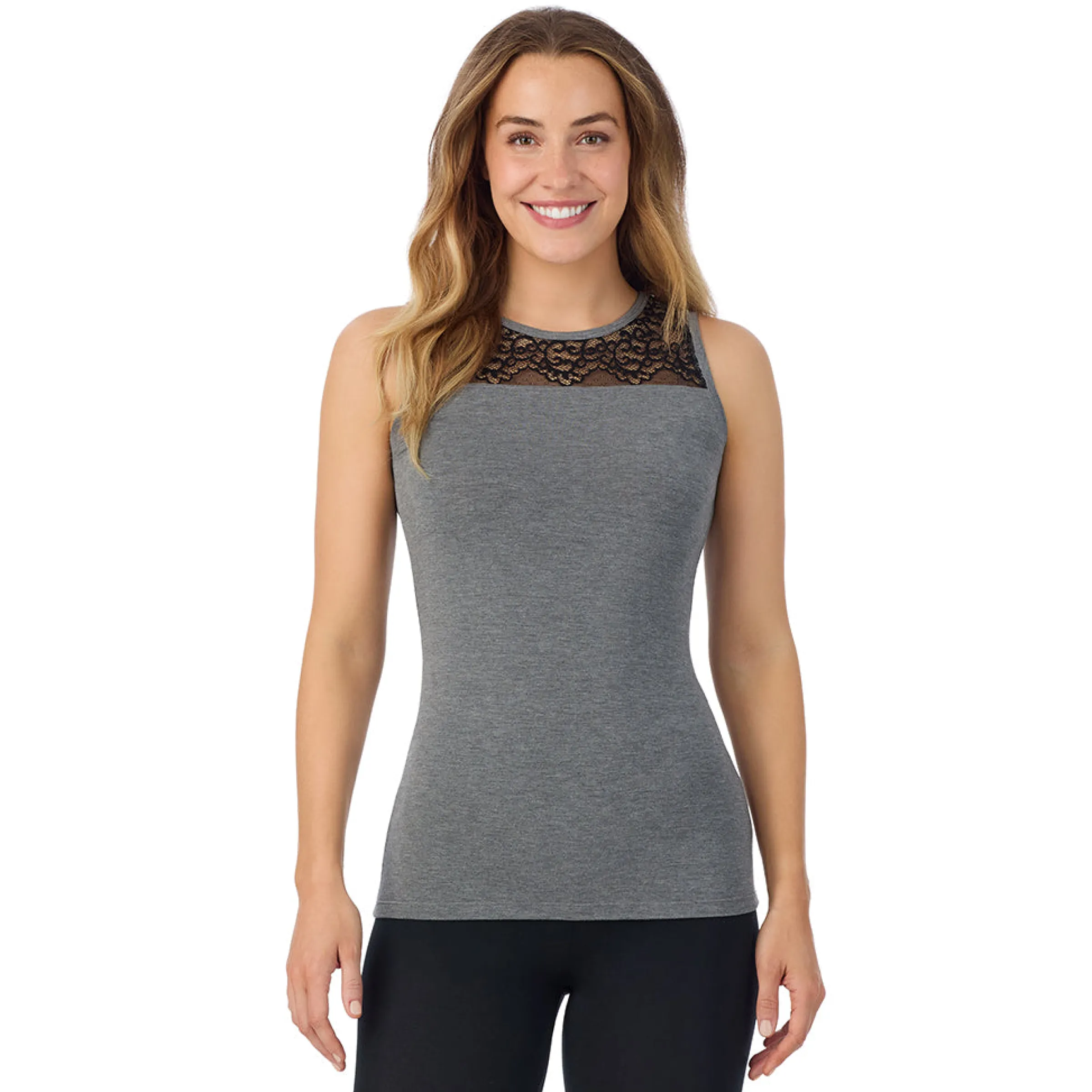Clearance Softwear With Stretch Crew Neck Tank With Lace Women Camis + Tanks + Tees
