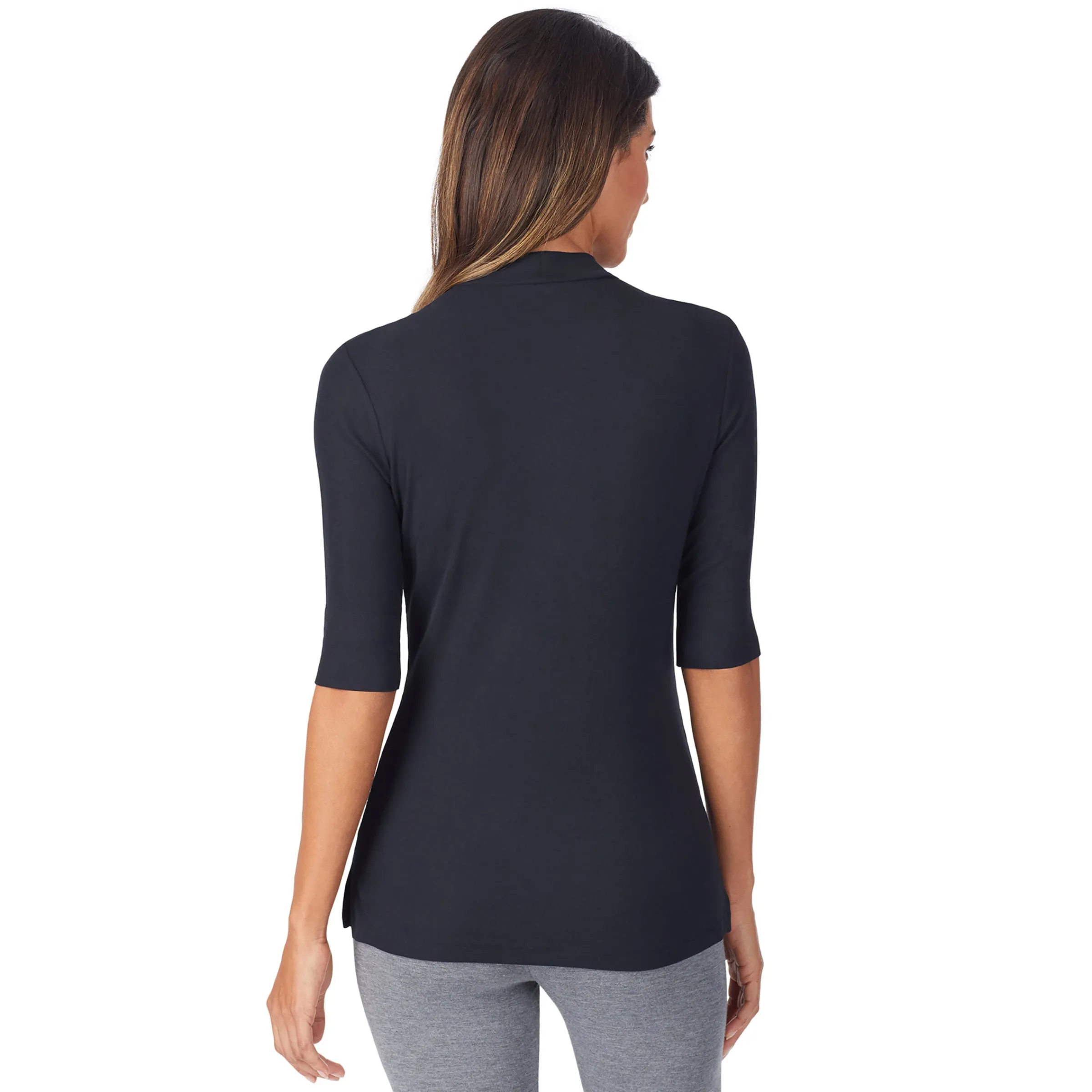 Softwear With Stretch Elbow Sleeve Mock Neck Women Camis + Tanks + Tees
