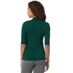 Softwear With Stretch Elbow Sleeve Mock Neck Women Camis + Tanks + Tees