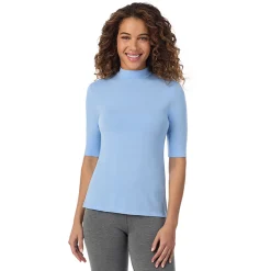 Softwear With Stretch Elbow Sleeve Mock Neck Women Camis + Tanks + Tees