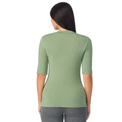 Softwear With Stretch Elbow Sleeve Mock Neck Women Camis + Tanks + Tees