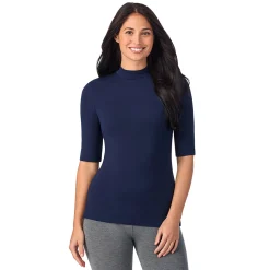 Softwear With Stretch Elbow Sleeve Mock Neck Women Camis + Tanks + Tees