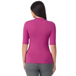 Softwear With Stretch Elbow Sleeve Mock Neck Women Camis + Tanks + Tees