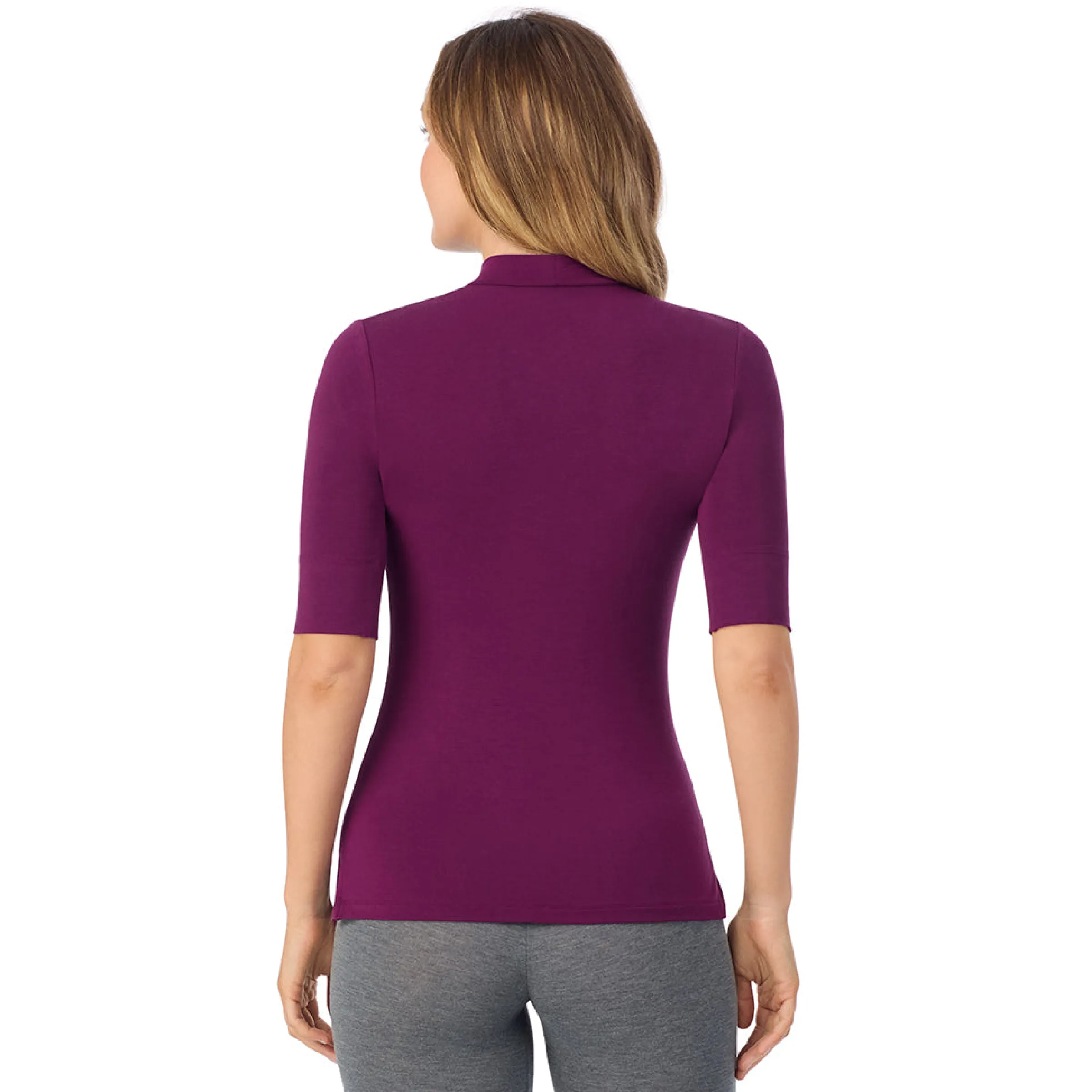 Softwear With Stretch Elbow Sleeve Mock Neck Women Camis + Tanks + Tees