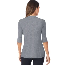 Softwear With Stretch Elbow Sleeve Mock Neck Women Camis + Tanks + Tees