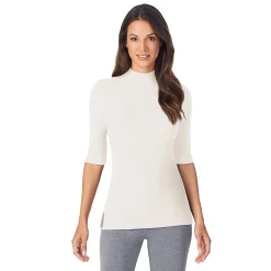 Softwear With Stretch Elbow Sleeve Mock Neck Women Camis + Tanks + Tees