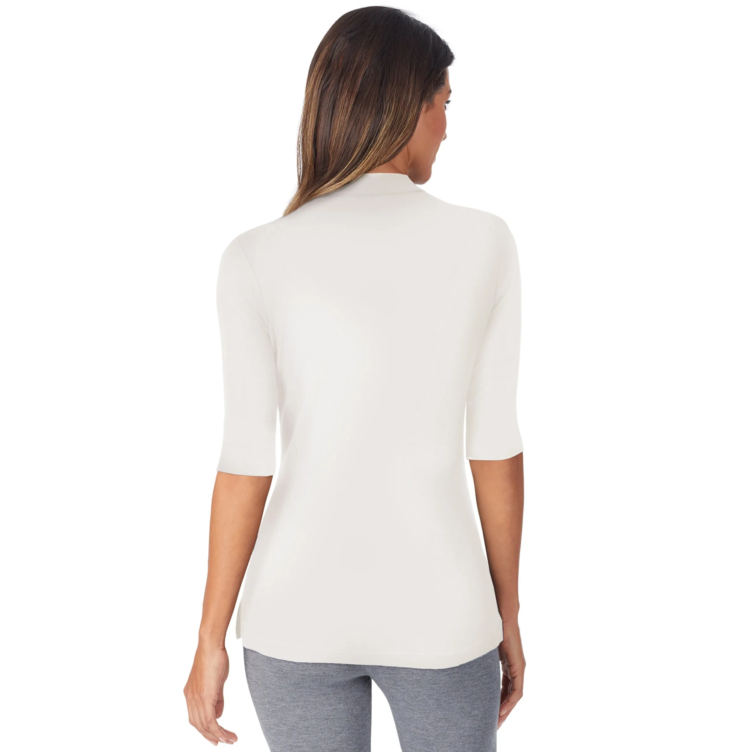 Softwear With Stretch Elbow Sleeve Mock Neck Women Camis + Tanks + Tees