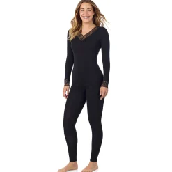 Discount Softwear With Stretch Long Sleeve V-Neck With Lace Women Long Sleeves