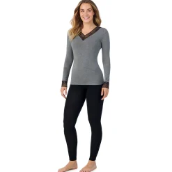 Discount Softwear With Stretch Long Sleeve V-Neck With Lace Women Long Sleeves