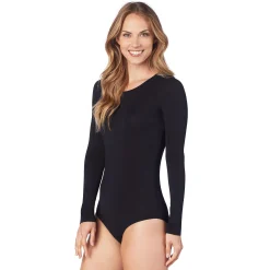 Online Softwear With Stretch Long Sleeve Bodysuit Women Long Sleeves