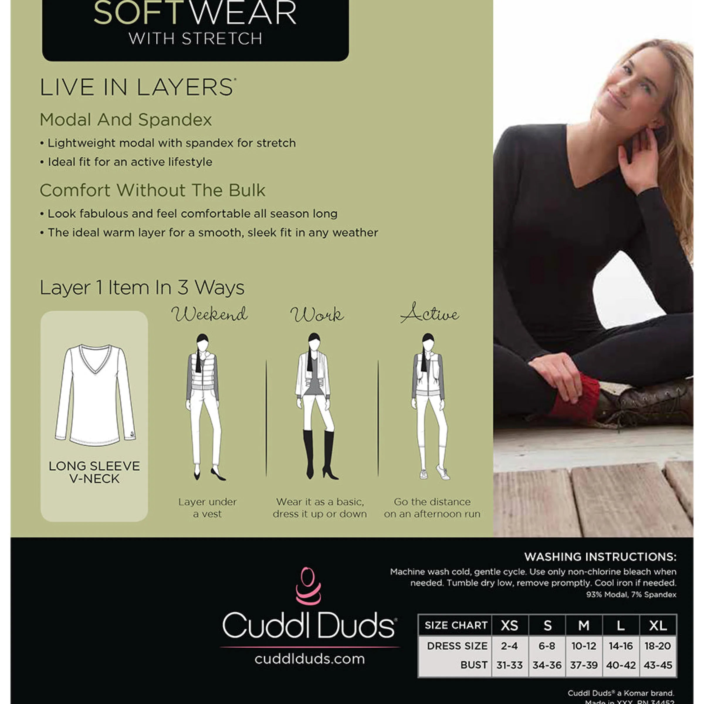 Outlet Softwear With Stretch Long Sleeve V-Neck TALL Women Petite + Tall|Long Sleeves