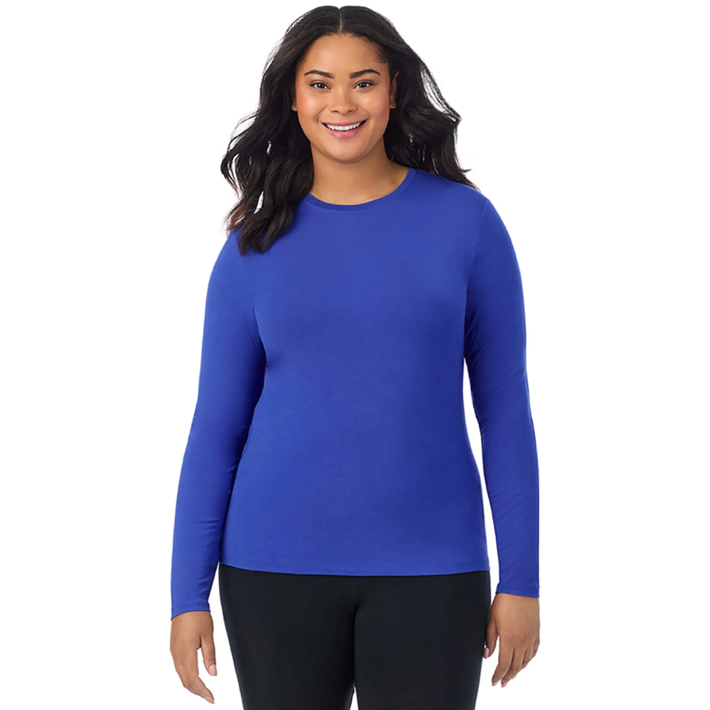 Best Softwear With Stretch Long Sleeve Crew PLUS Women Long Sleeves|Plus Size