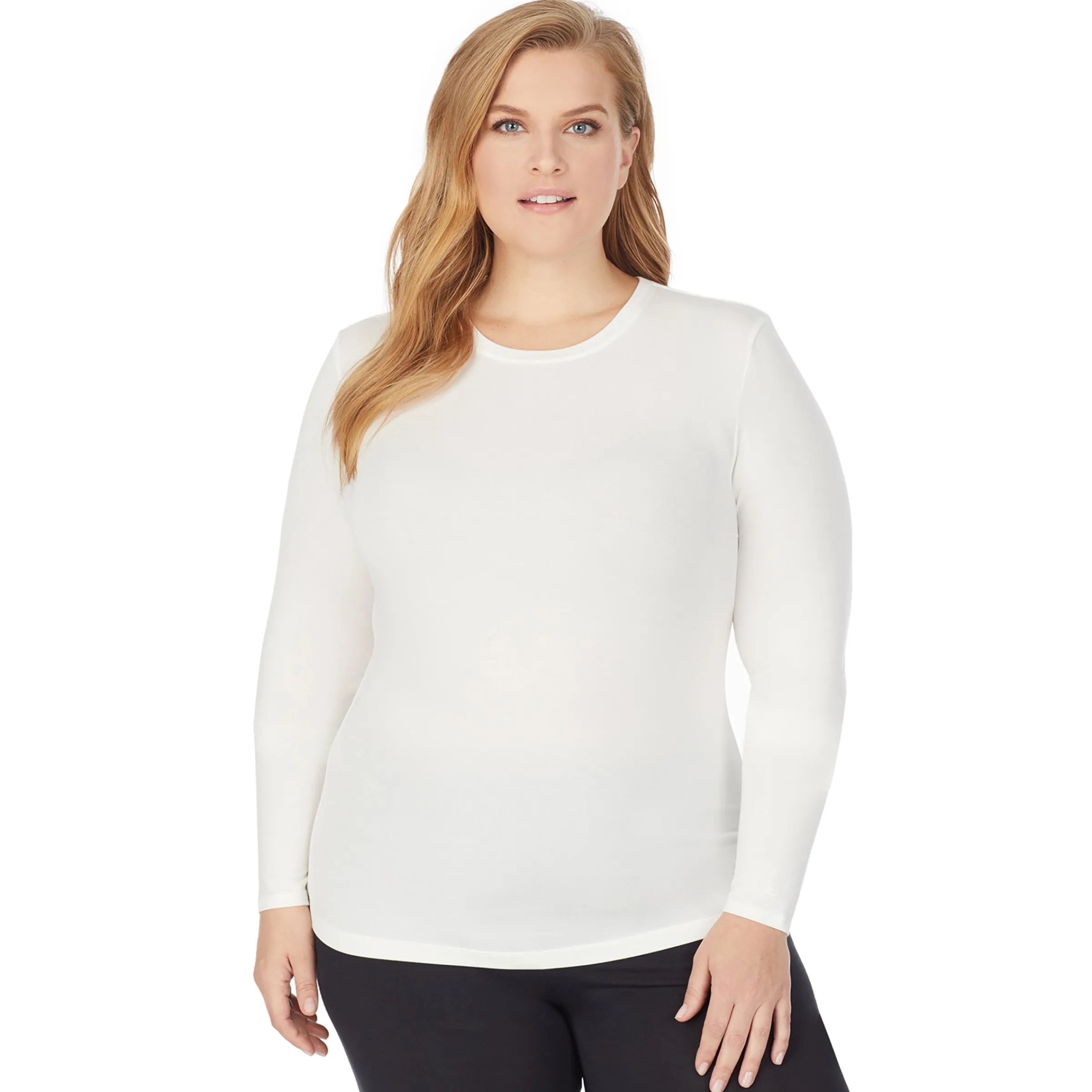 Best Softwear With Stretch Long Sleeve Crew PLUS Women Long Sleeves|Plus Size