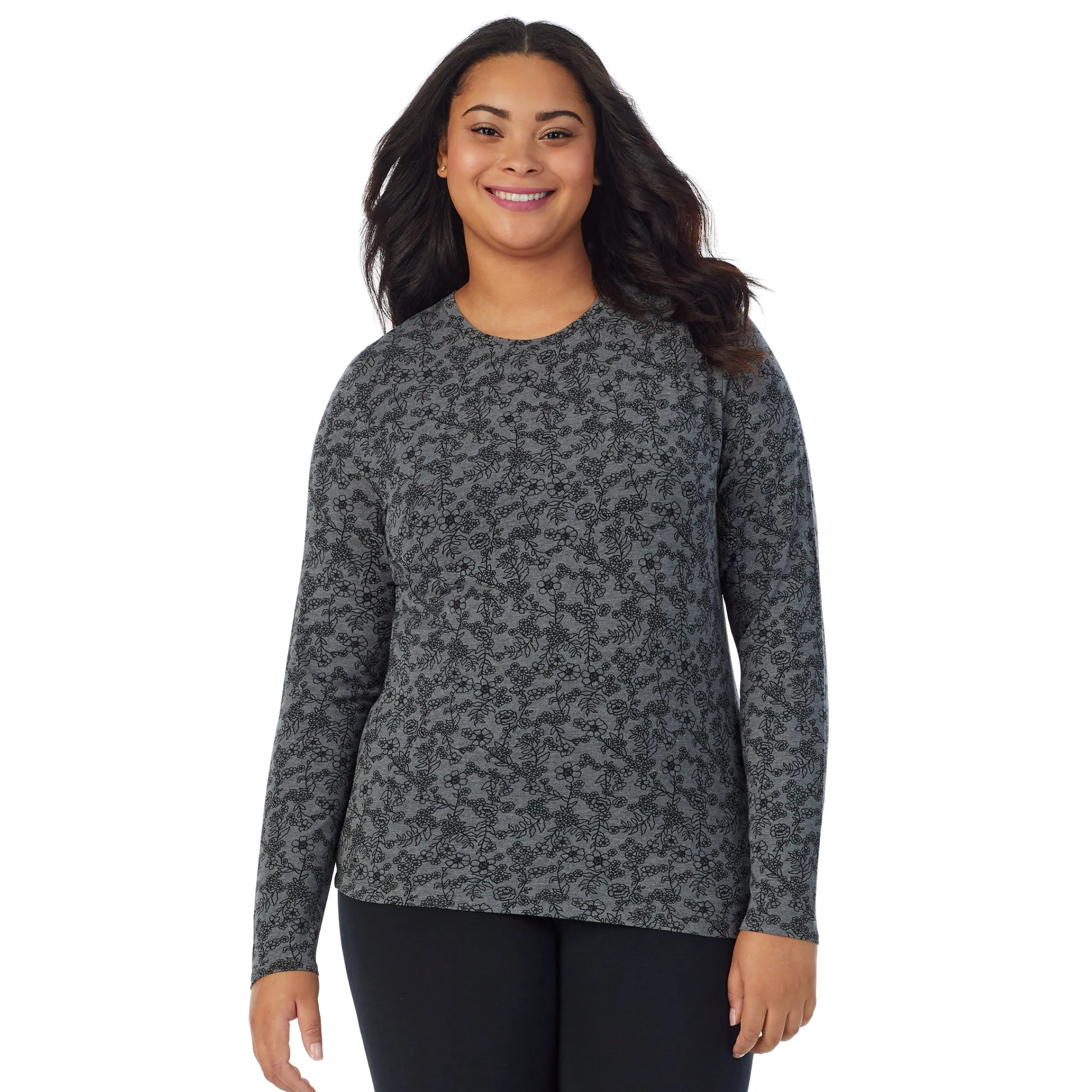 Best Softwear With Stretch Long Sleeve Crew PLUS Women Long Sleeves|Plus Size