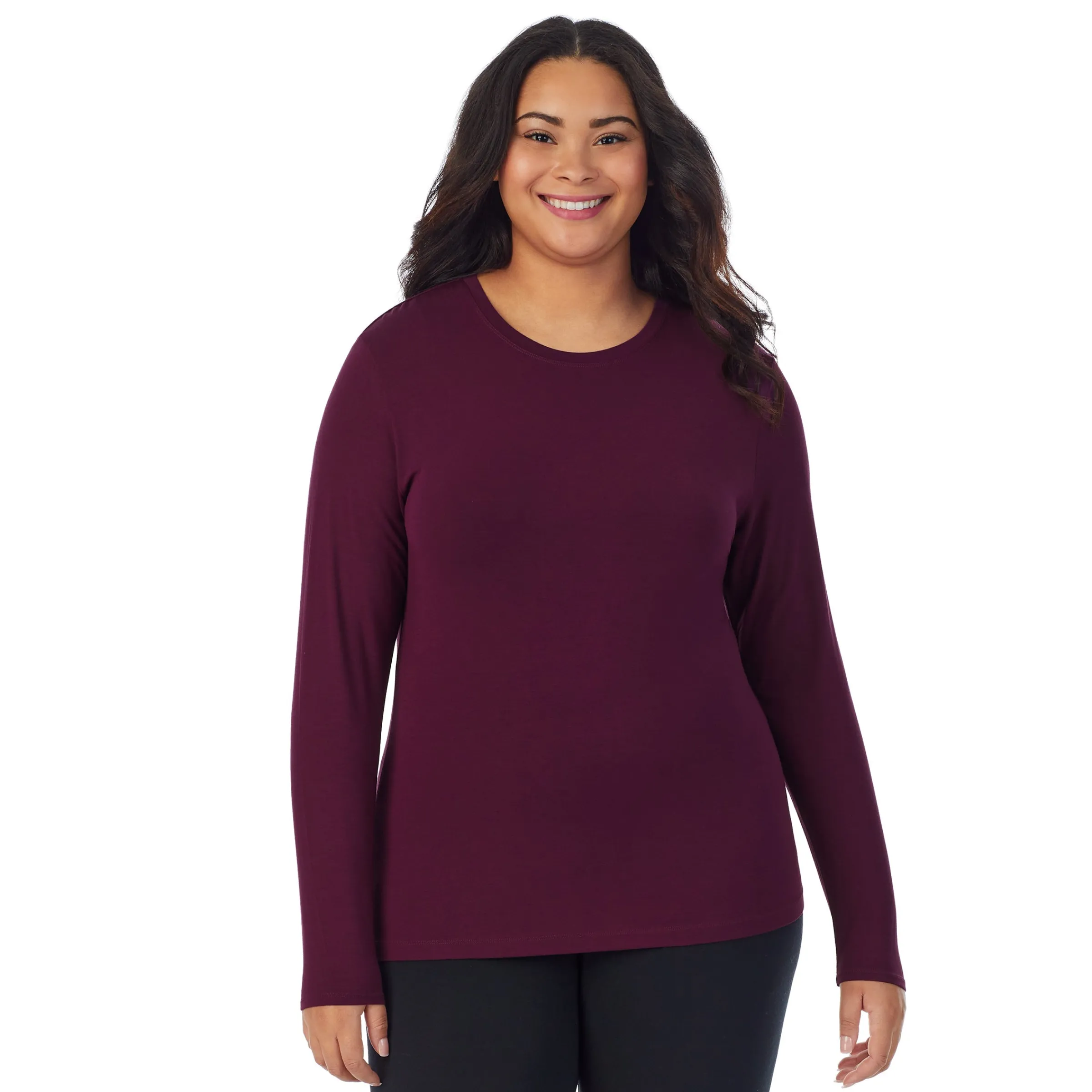 Best Softwear With Stretch Long Sleeve Crew PLUS Women Long Sleeves|Plus Size