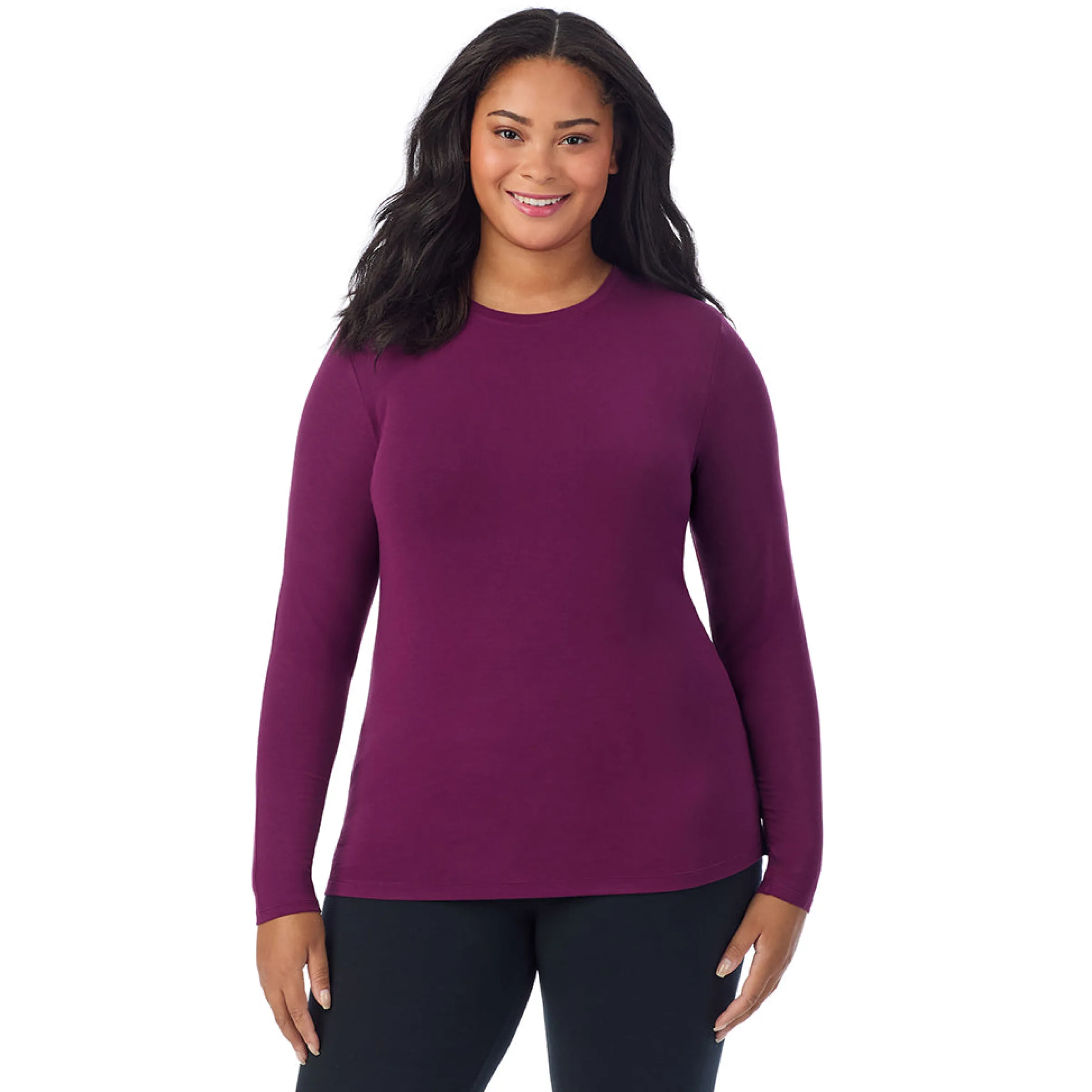 Best Softwear With Stretch Long Sleeve Crew PLUS Women Long Sleeves|Plus Size