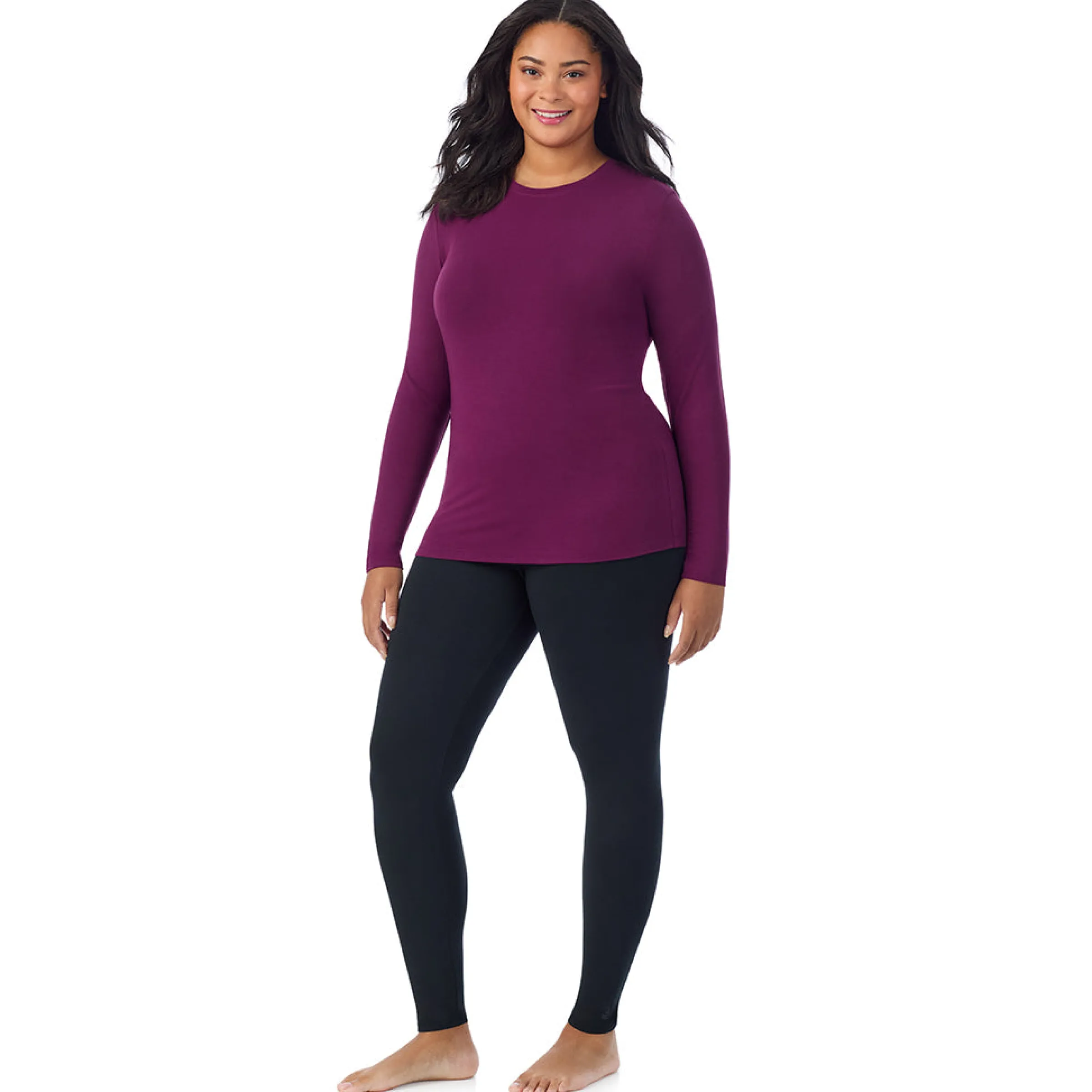 Best Softwear With Stretch Long Sleeve Crew PLUS Women Long Sleeves|Plus Size