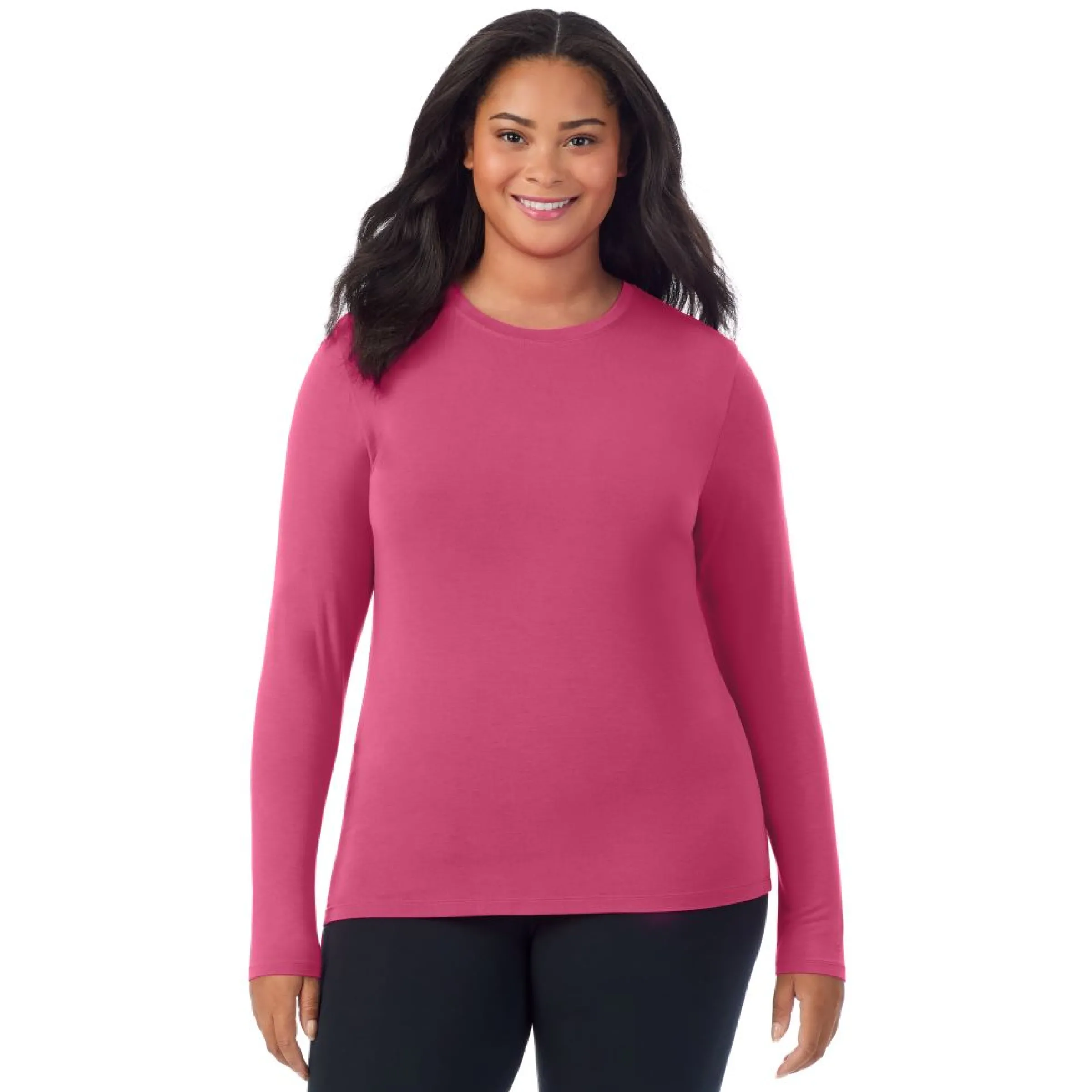 Best Softwear With Stretch Long Sleeve Crew PLUS Women Long Sleeves|Plus Size