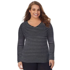 Clearance Softwear With Stretch Long Sleeve V-Neck PLUS Women Plus Size|Long Sleeves