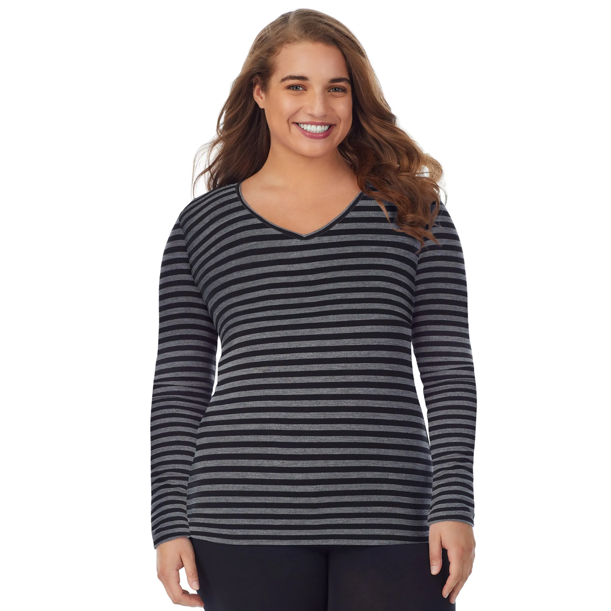 Clearance Softwear With Stretch Long Sleeve V-Neck PLUS Women Plus Size|Long Sleeves