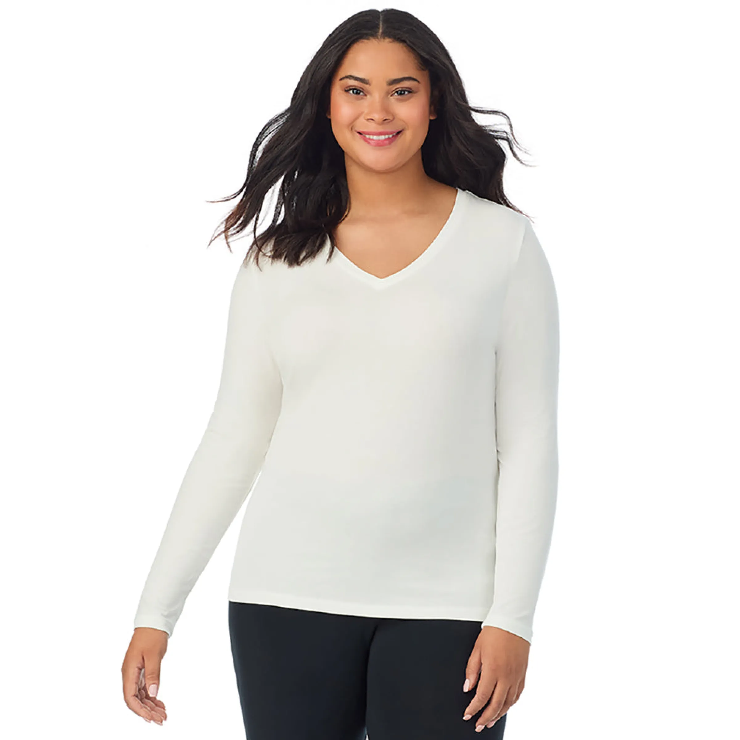 Clearance Softwear With Stretch Long Sleeve V-Neck PLUS Women Plus Size|Long Sleeves