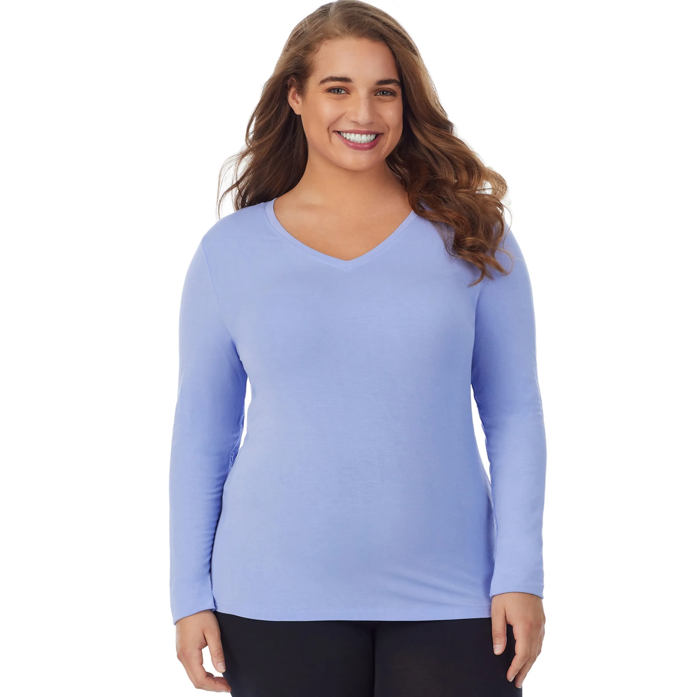 Clearance Softwear With Stretch Long Sleeve V-Neck PLUS Women Plus Size|Long Sleeves