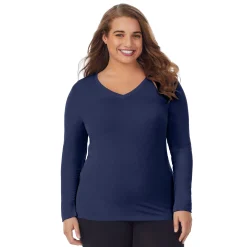 Clearance Softwear With Stretch Long Sleeve V-Neck PLUS Women Plus Size|Long Sleeves