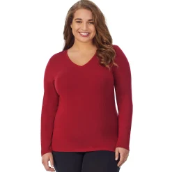 Clearance Softwear With Stretch Long Sleeve V-Neck PLUS Women Plus Size|Long Sleeves