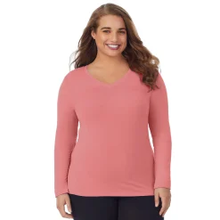 Clearance Softwear With Stretch Long Sleeve V-Neck PLUS Women Plus Size|Long Sleeves