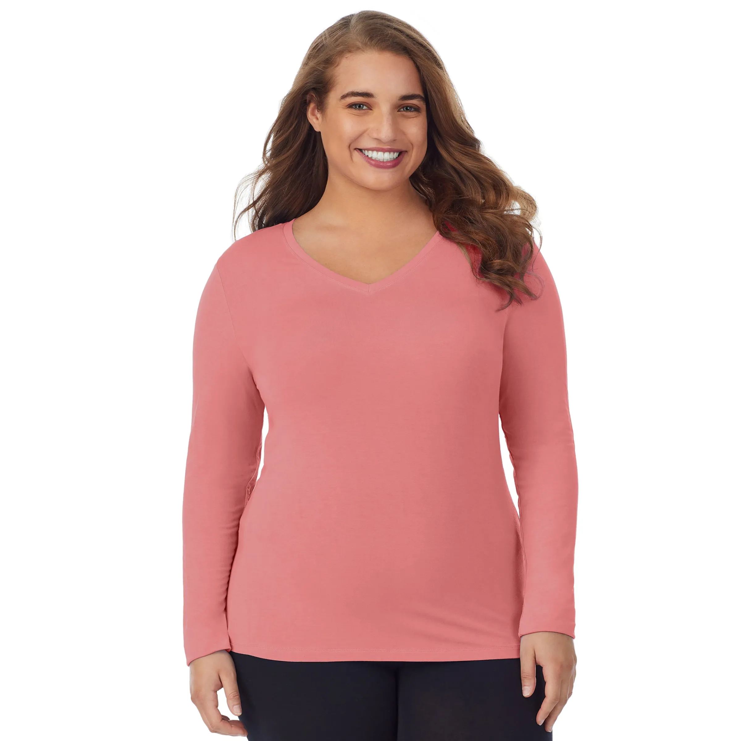 Clearance Softwear With Stretch Long Sleeve V-Neck PLUS Women Plus Size|Long Sleeves