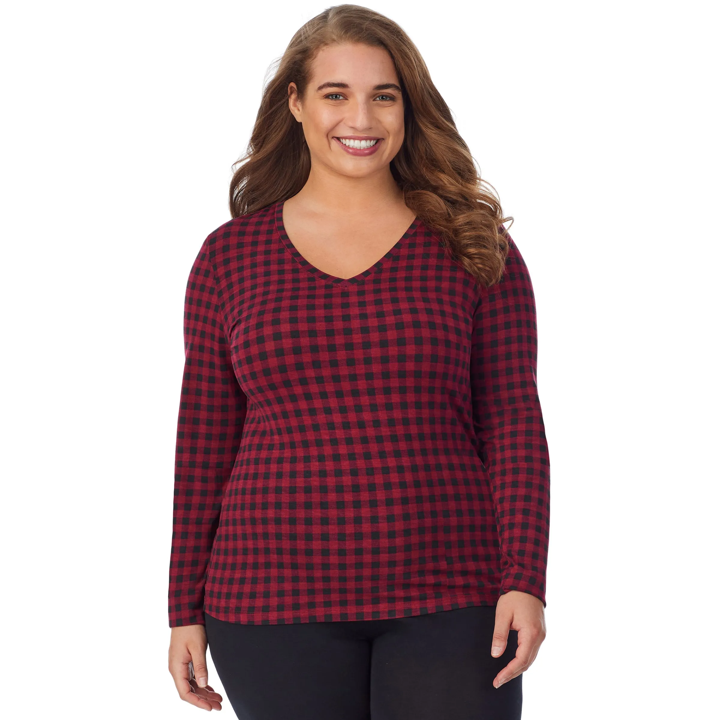 Clearance Softwear With Stretch Long Sleeve V-Neck PLUS Women Plus Size|Long Sleeves