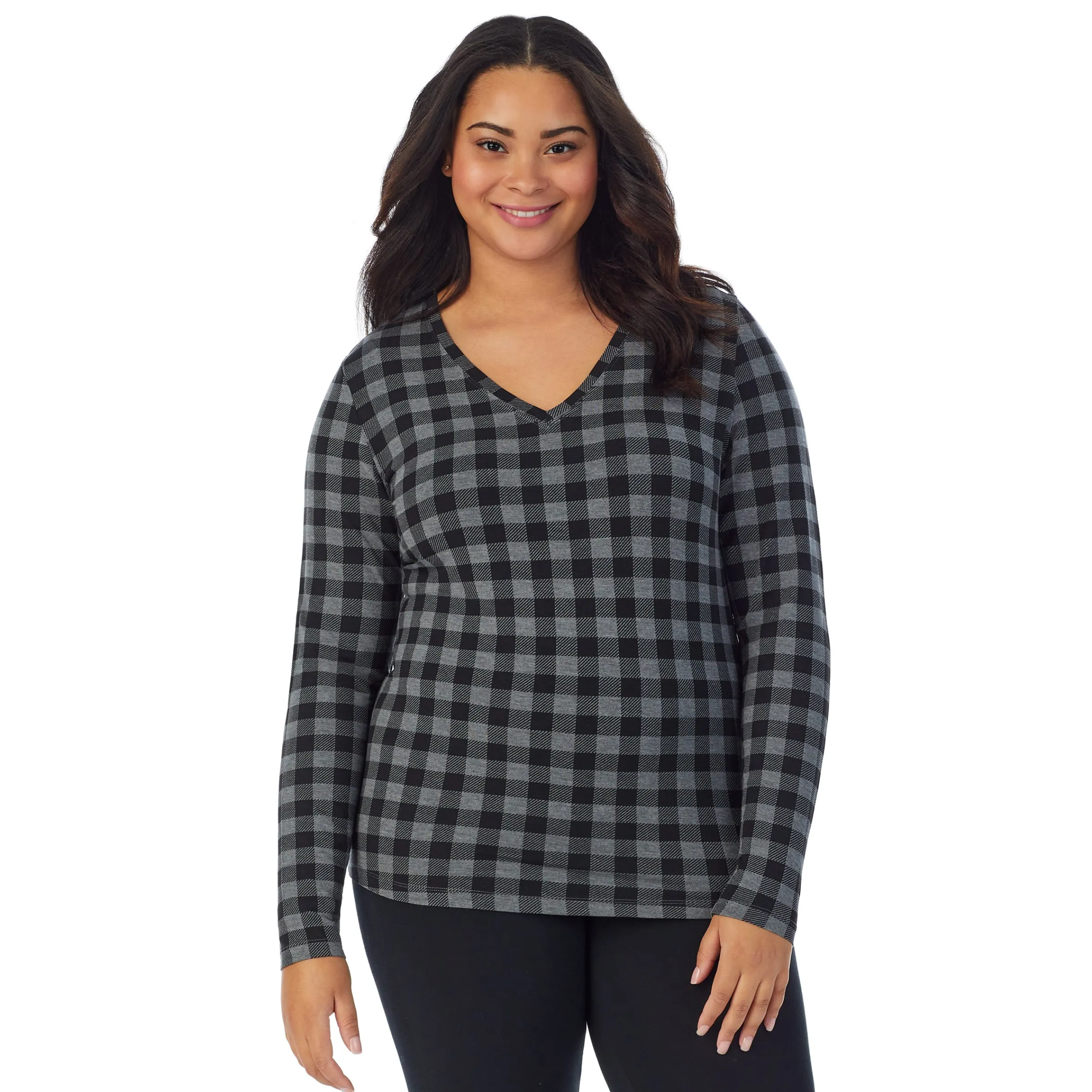 Clearance Softwear With Stretch Long Sleeve V-Neck PLUS Women Plus Size|Long Sleeves