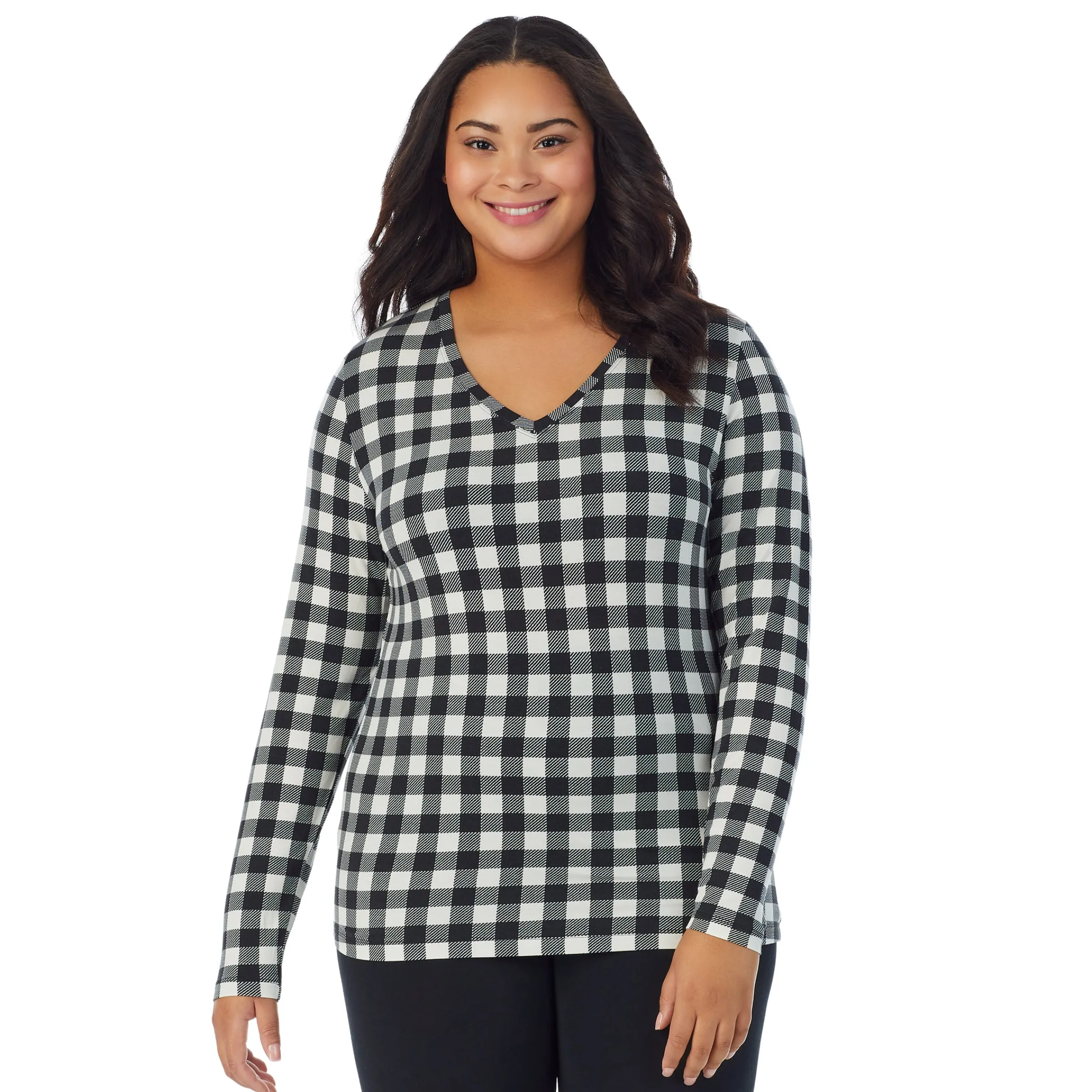 Clearance Softwear With Stretch Long Sleeve V-Neck PLUS Women Plus Size|Long Sleeves